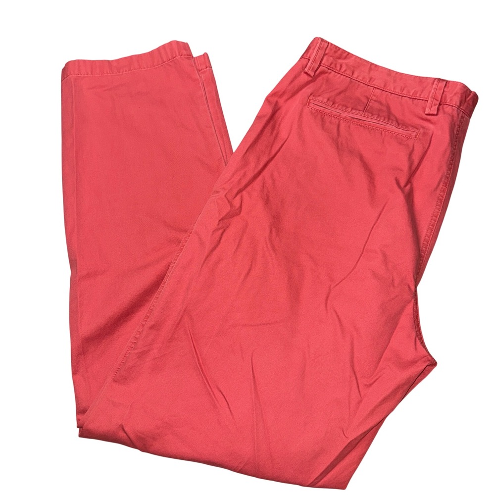 Cutter & Buck Chino Pants 42x36 Coral Straight Leg Cotton Twill MCB00020
